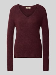 Slim Fit Strickpullover aus Material-Mix mit Woll-Anteil von MOS MOSH Bordeaux - 37