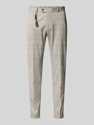 Slim fit pantalon met applicatie, model 'Clow' van CG - Club of Gents Beige - 10