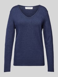 Strickpullover mit abgerundetem V-Ausschnitt von Christian Berg Woman Blau - 19