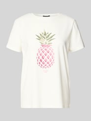 T-shirt z obszyciem kamieniami stras z logo od comma - 25
