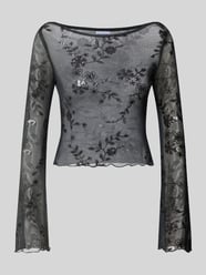 Langarmshirt mit transparentem Mesh-Effekt von PIECES - 14
