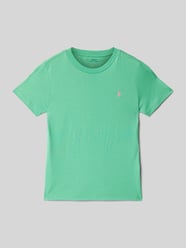 T-Shirt mit Logo-Stitching von Polo Ralph Lauren Kids Grün - 37