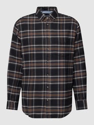 Regular Fit Freizeithemd mit Tartan-Karo von Christian Berg Men Grau / Schwarz - 43