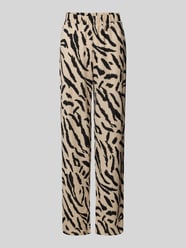 Spodnie materiałowe z szeroką nogawką i fakturowanym wzorem model ‘LUNA’ od Pieces - 18