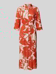 Fließendes Hemdblusenkleid mit Bindegürtel von Marc O'Polo Orange - 16