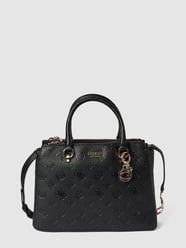 Handtasche mit Label-Print Modell 'GALERIA' von Guess Schwarz - 42