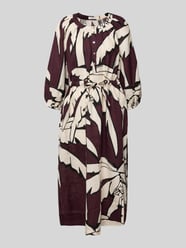Midikleid aus reinen Leinen mit floralem Allover-Print von Christian Berg Woman - 43