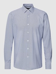 Koszula biznesowa o kroju regular fit ze wzorem na całej powierzchni model ‘Joe-Kent’ od BOSS Niebieski - 36