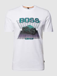 T-Shirt mit Motiv- und Label-Print Modell 'Enter' von BOSS Orange Weiß - 10