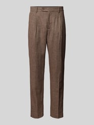 Hose mit Bundfalten Modell 'ALBERTO' von SELECTED HOMME Braun - 5