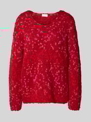 Strickpullover mit V-Ausschnitt und überschnittenen Schultern von Milano Italy - 13