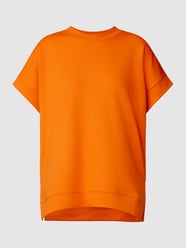 T-Shirt mit geripptem Rundhalsausschnitt von Milano Italy Orange - 6