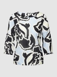 Blouse met all-over motief, model 'Fu intense' van Opus Blauw / turquoise - 29