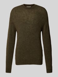 Gebreide pullover met ronde hals, model 'ALPINE' van Forét Groen - 1