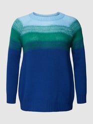 Gebreide pullover met kleurverloop, model 'ADONE' van Marina Rinaldi Blauw / turquoise - 43