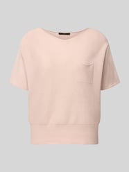 Sweter z dzianiny z dekoltem w łódkę i brustaszą od Oui Fuksjowy - 37
