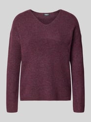 Regular Fit Pullover mit V-Ausschnitt Modell 'CAMILLA' von ONLY Bordeaux - 12