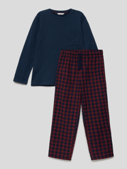 Pyjama mit Karomuster Modell 'PIJAMA' von Mango Blau / Türkis - 7