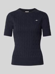 Strickshirt mit Rundhalsausschnitt und Logo-Stitching von Gant - 27