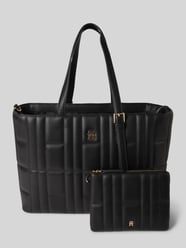Torba z uchwytami z pikowaniem od Tommy Hilfiger - 4