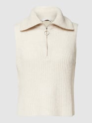 Strickweste mit Troyer-Kragen Modell 'CIMOLA' von Cinque Weiß - 11