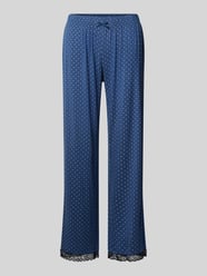 Straight Fit Pyjama-Hose mit Spitzenbesatz Modell 'Jasmin' von CCDK Copenhagen Blau - 12