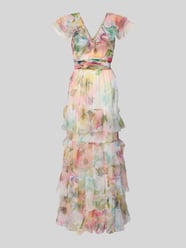 Maxikleid im Stufen-Look mit Taillenband von Lace & Beads Pink - 3