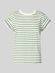 T-Shirt mit geripptem Rundhalsausschnitt von Jake*s Casual - 1