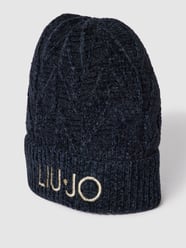Beanie met labelstitching, model 'Scarpa Ciniglia Logo' van Liu Jo White Grijs / zwart - 6
