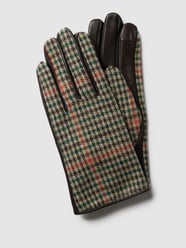Lederhandschuhe mit Hahnentrittmuster Modell 'IANIVI' von ICHI Braun - 7