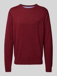 Gebreide pullover met logostitching van Fynch-Hatton Bordeaux - 18