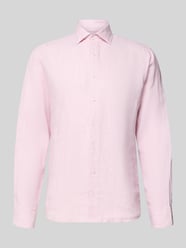 Regular Fit Business-Hemd aus Leinen mit Kentkragen von Seidensticker Pink - 35