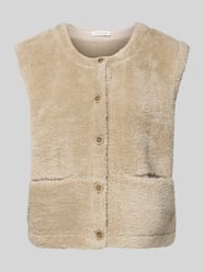 Gilet van imitatiebont met ronde hals van Christian Berg Woman Beige - 8