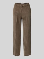 Super slim fit corduroy broek, model 'LAURA' van Raphaela By Brax Bruin - 40