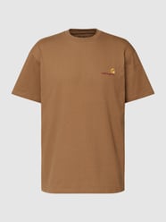 T-Shirt mit Logo-Stitching Modell 'American Script' von Carhartt Work In Progress Braun - 16