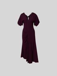 Midi-jurk van viscosemix van Victoria Beckham Bordeaux - 7
