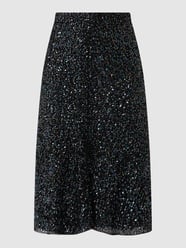 Rok van mesh met paillettenapplicaties van LACE & BEADS Grijs / zwart - 3