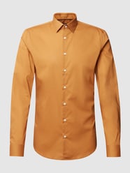 Slim fit zakelijk overhemd met haaikraag van Jake*s Bruin - 40