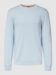 Sweatshirt met labelstitching, model 'WESTART' van BOSS Orange Blauw / turquoise - 12