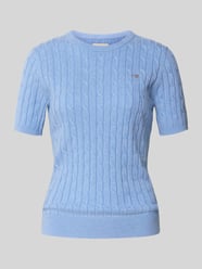 Strickshirt mit Rundhalsausschnitt und Logo-Stitching von Gant - 23