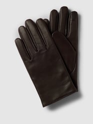 Lederhandschuhe aus echtem Schafsleder mit Label-Prägung von BOSS Braun - 15