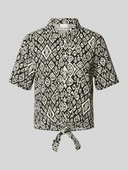 Regular Fit Bluse aus Leinen-Viskose-Mix mit Knotendetail von ICHI - 13