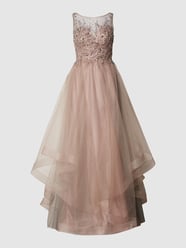 Abendkleid mit Ziersteinen und Glitter-Effekt von Unique Braun - 26