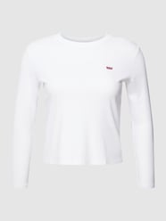 Bluzka PLUS SIZE z długim rękawem i naszywką z logo model ‘BABY’ od Levi’s® Plus Biały - 12