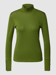 Longsleeve mit Stehkragen in unifarbenem Design von Marc Cain Grün - 48