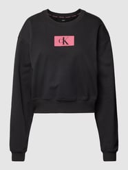 Sweatshirt mit Label-Print von Calvin Klein Jeans Schwarz - 1