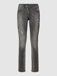 Slim Fit Jeans im Destroyed-Look Modell 'MALIBU' von Buena Vista Grau - 24