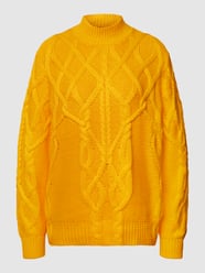 Sweter z dzianiny z wzorem warkocza od Tommy Hilfiger Żółty - 43