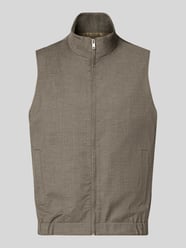 Gilet van een mix van scheerwol en viscose met opstaande kraag van Roy Robson Beige - 4
