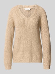 Regular fit gebreide pullover van katoenmix van s.Oliver RED LABEL Beige - 36